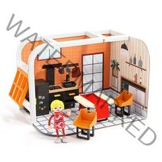 해외 어린이 원목 리얼 인형 집 장난감 4-6세 공주 놀이 생일 선물 주방놀이, 양광주방