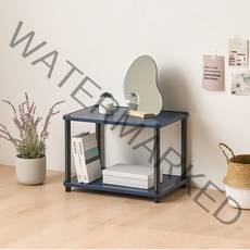 가구레시피 데일리 플라스틱 진열장 2단, 다크블루