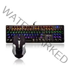 지클릭커 게이밍 유선 기계식 적축 키보드 마우스 세트, 일반형, GMK-810X, 메탈블랙 + 혼합색상