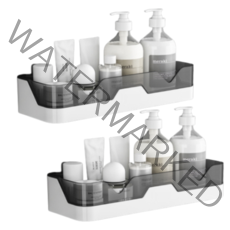 벨로유니 무타공 욕실선반 정리대 접착식 화장실 주방 수납 J후크, 2개, 블랙