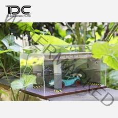 미니카 4wd 사륜구동 전동 모터 tamiya mini 고투명 방진 디스플레이 컬렉션 박스 용 132 스케일 모델 자동차 지하 차고 주차장, 먼지 덮개 포함