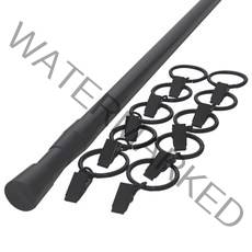 썬데코 22mm 이중스프링 압축봉 + 집게링, 블랙