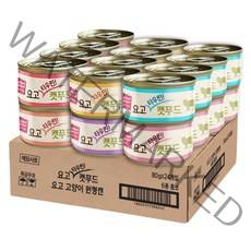 요고 고양이 타우린 캣푸드 습식캔 80g 6종 x 4p 세트, 1세트