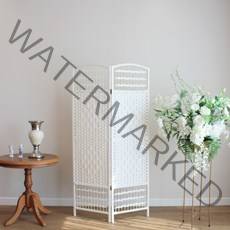 리빙엔터 인테리어파티션 라탄파티션 칸막이 가리개 가림막 병풍 공간분리 자바라칸막이, 2단 중형 80x150cm 화이트