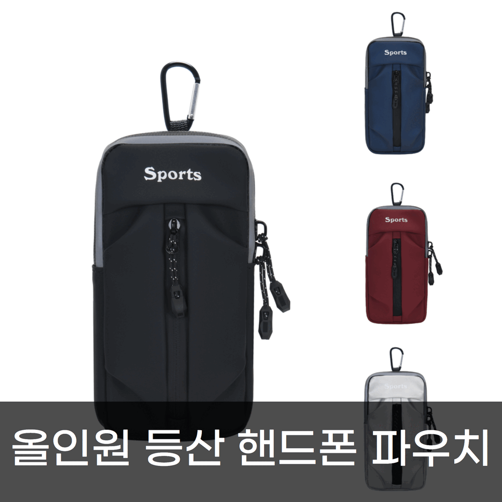 태스코나 올인원 핸드폰 등산 파우치 가방 배낭 부착, 블루