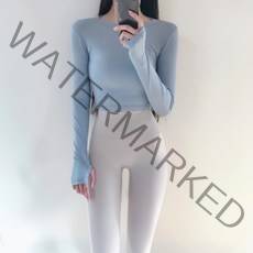 로라벨 베스트 긴팔 워머 크롭 필라테스복 요가복 커버업 운동복
