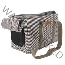 스트라이프 반려동물 이동 가방, 브라운