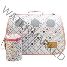 반려동물 여행 외출 산책용 럭셔리 꽃무늬 이동가방