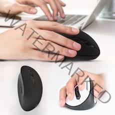 손목 편한 세로마우스 직장인 사무용 VDT 무선 마우스, 블랙