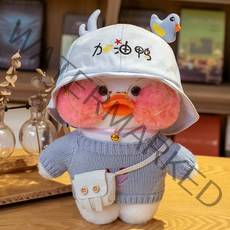 PKTOYS 말 잘하는 귀여운오리인형세트 재수 녹음 크리스마스 여자친구 선물 추천, 사랑해 오리 모자 흰 하트 니트 흰 가방, 흰오리 30cm [재수학설]