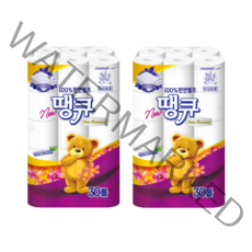 땡큐 데코3겹 천연펄프 롤화장지 30m, 30롤, 2팩