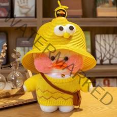 PKTOYS 말 잘하는 귀여운오리인형세트 재수 녹음 크리스마스 여자친구 선물 추천, 잠자리 모자 노랑 물결 스웨터 종려백, 노랑오리 30cm [재수학설]