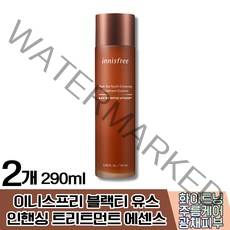 이니스프리 블랙티 유스 인핸싱 트리트먼트 에센스 피부투명 화이트닝 브라이트닝 미백 수분공급 영양공급 피부탄력 각질케어 트러블케어 여드름성 촉촉함 흡수력 모든피부용 10대 20대, 2개(42790원 할인), 145ml