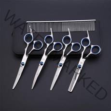 PETCA 반려동물 미용가위 5종 세트, 블루, 1세트