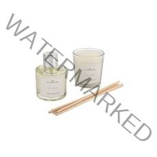 Jasmine- FRAGRANCE GIFT SET BOX - 50 ml 디퓨저 오일 5 갈대 1 보티브 캔들
