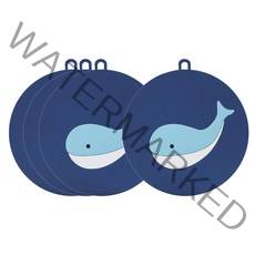 블럭마트 냄비받침, 고래, 4개
