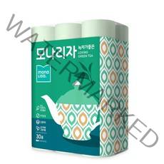 모나리자 녹차가좋은 펄프 3겹 화장지 30m, 30롤, 1팩