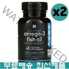 스포츠리서치 오메가3 rTG 알래스카오메가3 피쉬오일 60정 x 2팩