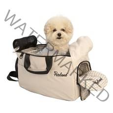펫츠랜드 반려동물 스너그 슬링백 + 이너쿠션 세트, 베이지