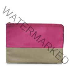 [셀린느] [빈티지] 핑크베이지 램스킨 투톤 여성 클러치 PC0291 BA0 0038