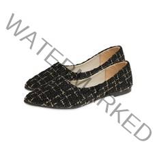 컴리 여성용 트위드 기본 플랫슈즈 CS003