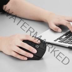 손목터널 증후군 예방 6개버튼 핸디 버티컬 무선광마우스 MSC-216, 블랙