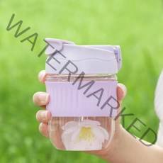 물 컵 커피 컵 유리 컵 여성 여름 빨대 높은 가치 휴대용 동반 차 컵 가정용 그물 빨간 컵, 복숭아 핑크 350ml