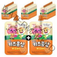 롯데칠성음료 핑크퐁 키즈홍삼 배도라지, 30개, 100ml