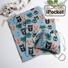 IPOCKET 아이포켓 고양이 캐릭터 복주머니 조리개 파우치