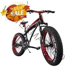 [지멘스 자전거]지멘스 팻바이크 레전드 26X4.0광폭 SHIMANO 27단 원터치 디스크 돌고래스타일 알루미늄차체, 블랙레드