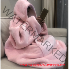 입는 담요 극세사 두꺼운 털담요 집순이 후드담요 원피스 이불옷 밍크 가운, 프리사이즈 + A