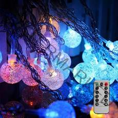 대한 벽 인테리어 크리스마스 트리 LED 캠핑 감성 파티 버블 줄 전구 조명 무지개 50구 6.5m