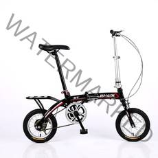 접이식 미니벨로 출퇴근용 가벼운 휴대용 폴딩 경량, 16인치, 12인치 로우컷 블랙