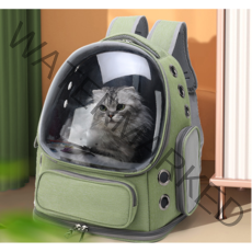 마카롱 대용량 반려동물 우주선 백팩, 카키