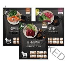 올바른끼니 플러스 - 소고기 + 연어 + 오리 3.6kg 대용량 강아지사료 _ 60%생육 100%휴먼그레이드 스팀공법 영양식 강아지밥