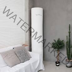 린넨 삼성 무풍 엘지 휘센 캐리터 듀얼 에어컨 커버 스탠드형 덮개 가리개, 화이트