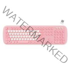 엑토 레트로 팝 저소음 무선 키보드, 핑크, KBD-59