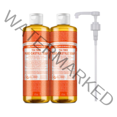 닥터브로너스 티트리 퓨어 캐스틸 솝 세안 바디 클렌저 475ml x 2 + 펌프, 10세트