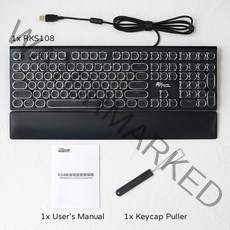 Rk108/RK s108 기계 게임 키보드 타자기 rgb 백라이트 접기 팔목 받침 108 키 파란색 레트로 스위치 원형 키캡, 파란색 스위치, Rk108 Rgb 블랙, 중국.