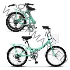 삼천리자전거 KARA 민트 미니벨로 20인치 접이식 접이형 바구니 미니 생활 접이식자전거 2021년형, 140cm