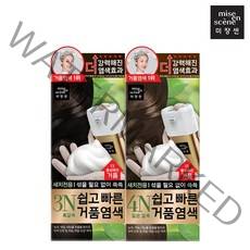 미쟝센 거품 염모제 5종 2개, 1세트, (3N흑갈색+4N짙은갈색)