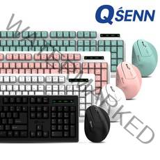 QSENN MK310 무선 버티컬 키보드마우스 세트 [키스킨포함], MK310 [블랙/키스킨포함]