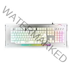 지클릭커 K5 LED 메탈바디 Rainbow 플런저 키보드 실버, 실버화이트