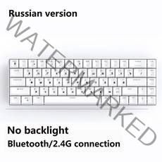 레트로키보드 타자기 적축 텐키리스 컴퓨터 게임용 기계식 블루투스 무선 rgb 백라이트, gk-68 화이트 루, 갈색 스위치