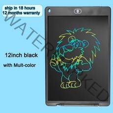 다기능 태블릿 12 인치 lcd 쓰기 디지털 드로잉 필기 패드 휴대용 초박형 보드 전자, 여러 가지 빛깔의 검정