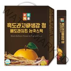 순수식품 흑도라지 배 생강 청 스틱, 10ml, 100개