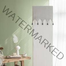 베베데코 에어컨커버 스판 스탠드 사각 지그 자수 타슬, 아이보리