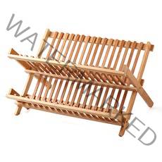 대나무 접이식 접시 선반