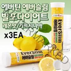 에버슬림 발포 다이어트 가르시니아 캄보지아 추출물 HCA 나이아신 판토텐산 탄수화물 억제 체지방 감소 복부 뱃살 내장 지방 허벅지 하체 엉덩이 아랫배 체중 관리 차 음료 레몬맛, 73.79g, 1세트