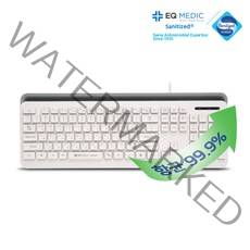 이큐메딕 항균 모바일 거치형 저소음 유선 키보드, 일반형, Sanitize-K1, 화이트